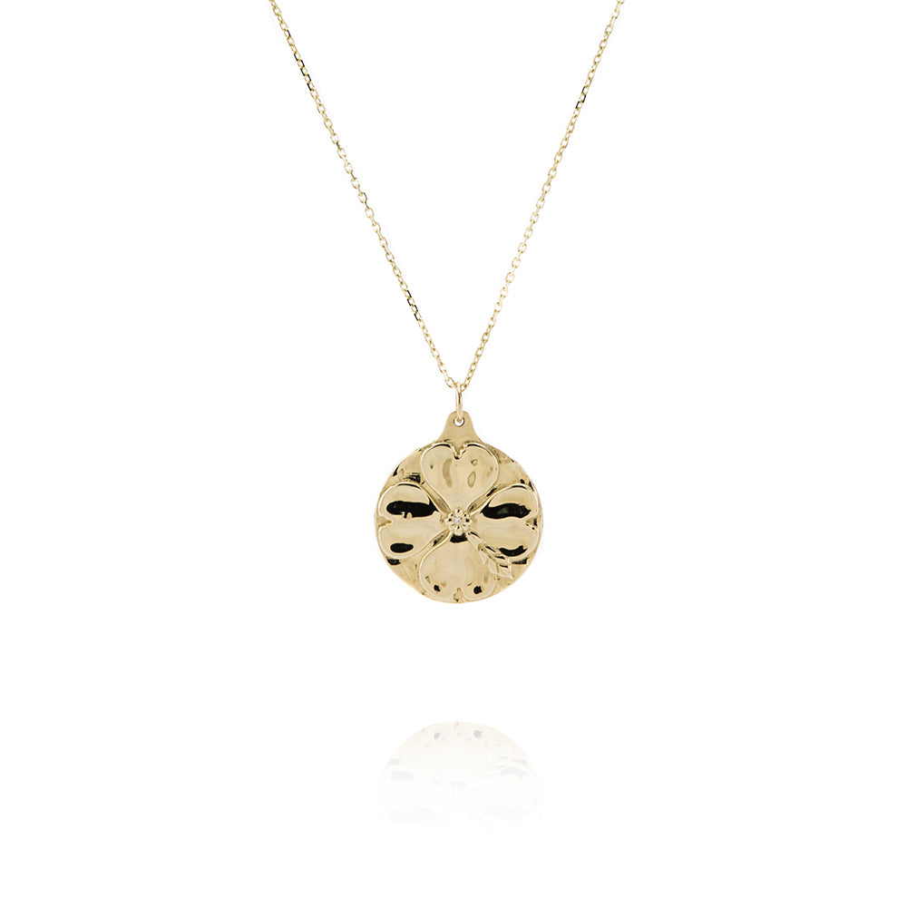 LARGE GOLD DOGWOOD NECKLACE