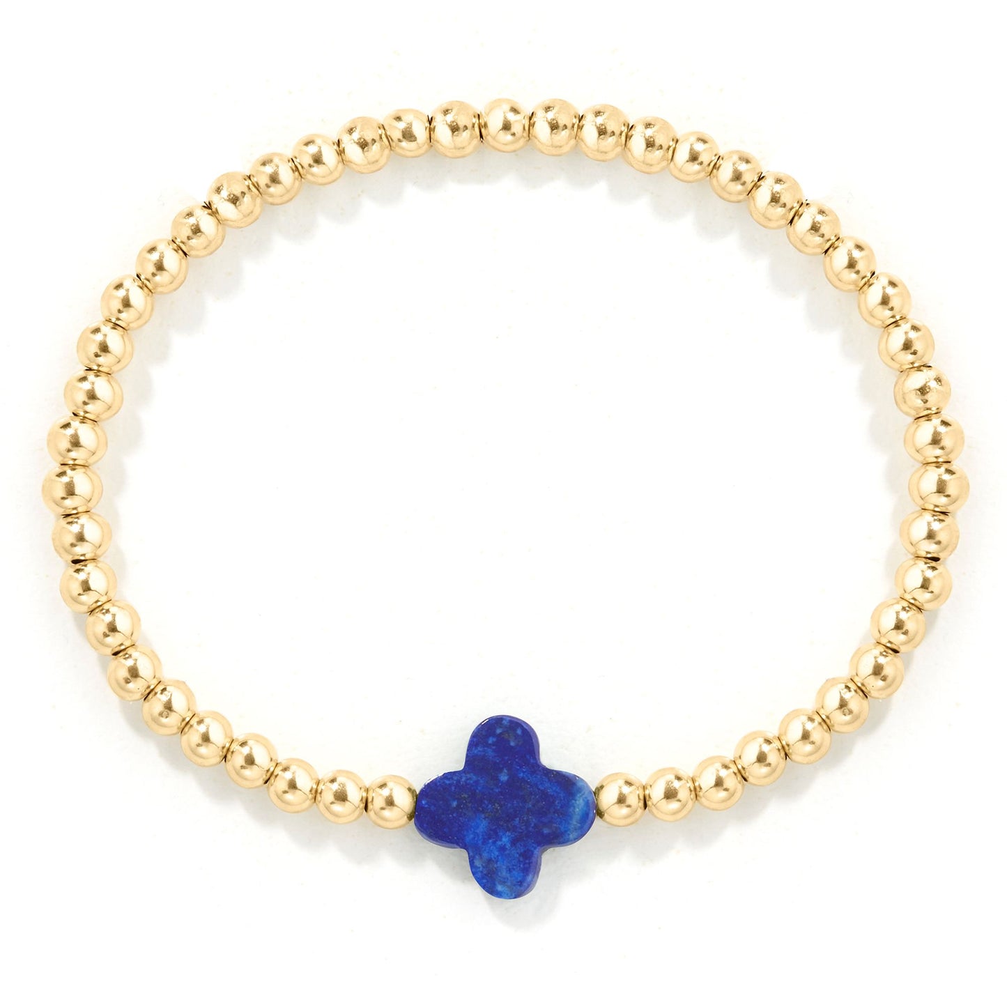 Joy Stack Blue Clover Cross Bracelet