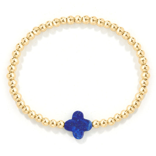 Joy Stack Blue Clover Cross Bracelet