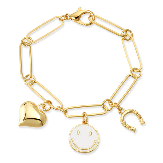 Happy SO Lucky THREE Charm Bracelet