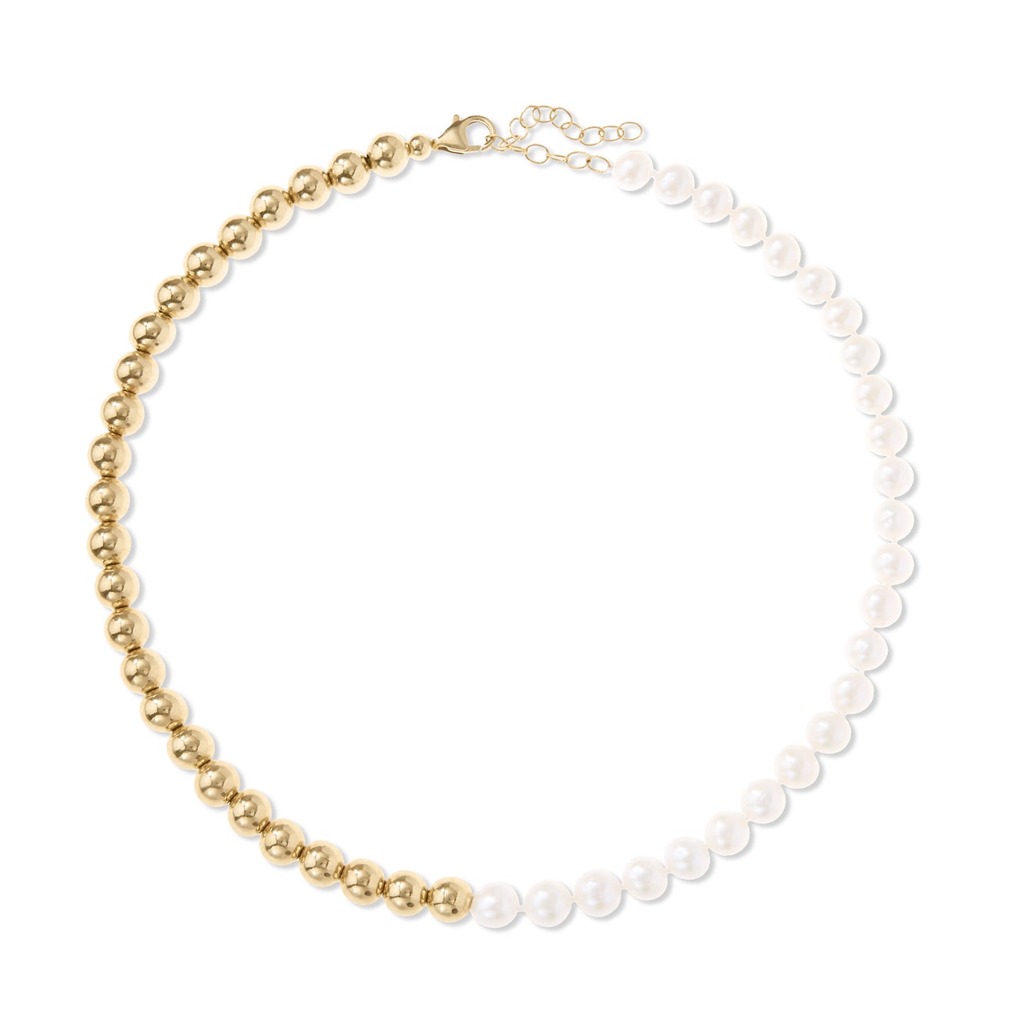 50/50 Pearl and Gold Bead Necklace