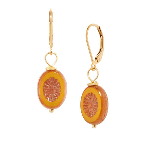 Gold Oval Earrings