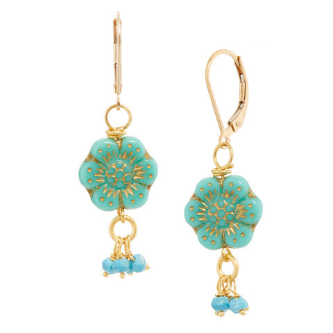 Turquoise Flower Earrings
