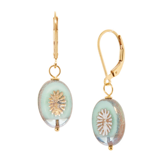 Blue Oval Earrings