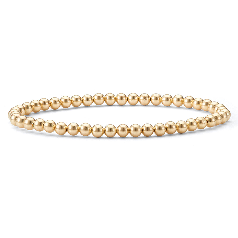 JOY GOLD STACK MEDIUM GOLD BEAD BRACLET