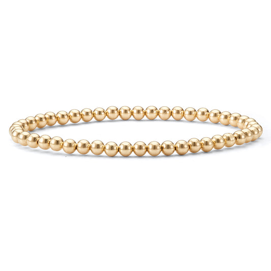 JOY GOLD STACK MEDIUM GOLD BEAD BRACLET