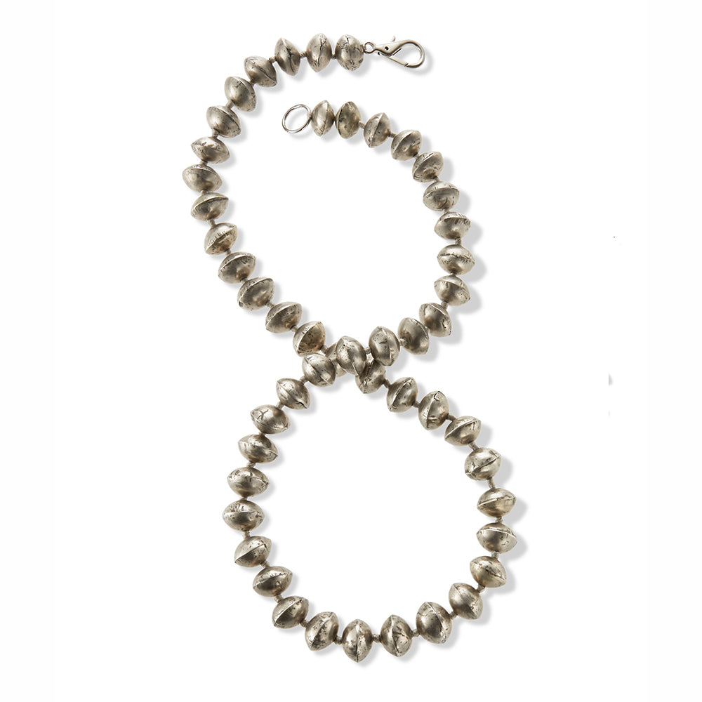 MICRO ALUMINUM AFRICAN TRADE BEAD NECKLACE