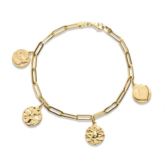 GOLD SPARROW PROJECT CHARM BRACELET