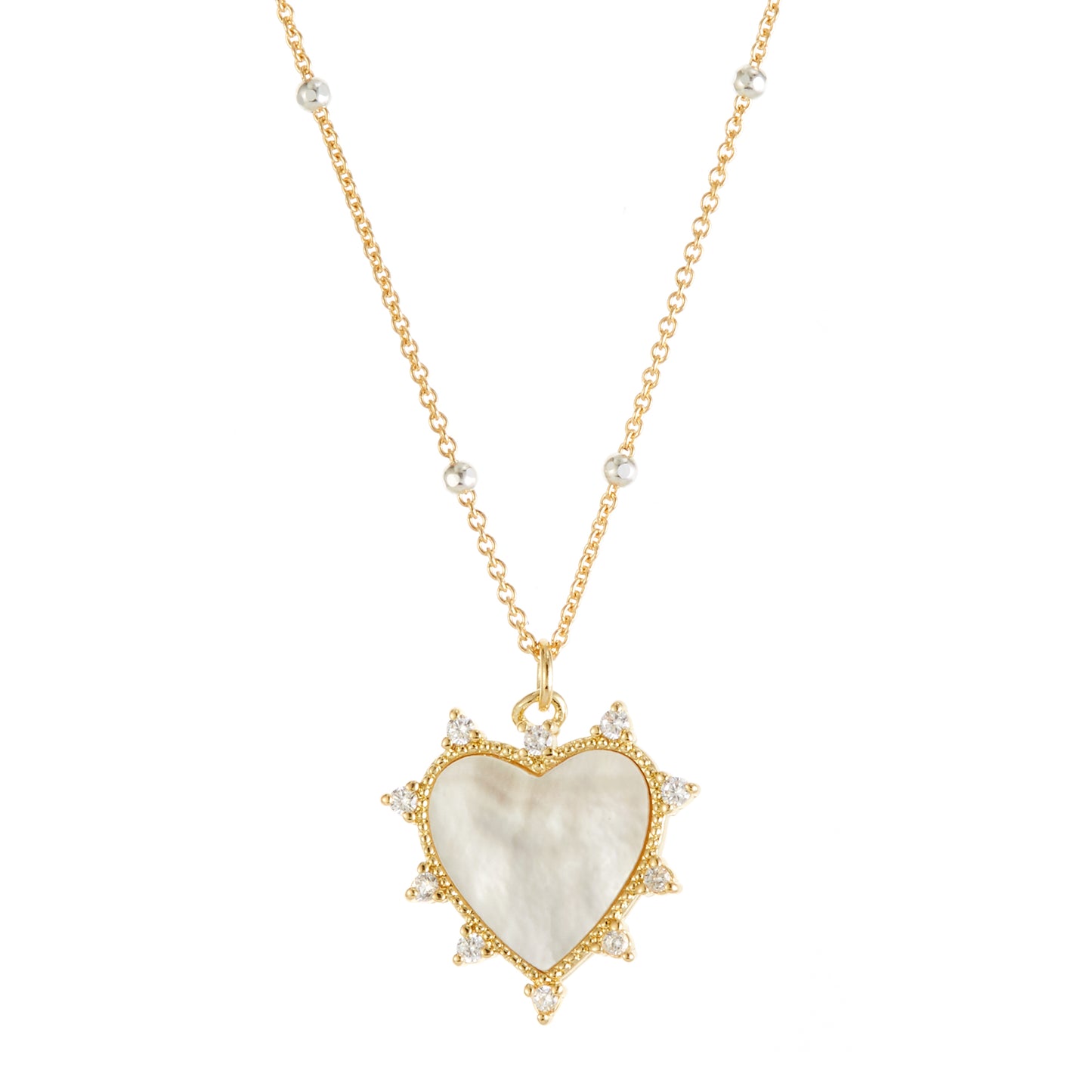 Sacred Heart Necklace in White