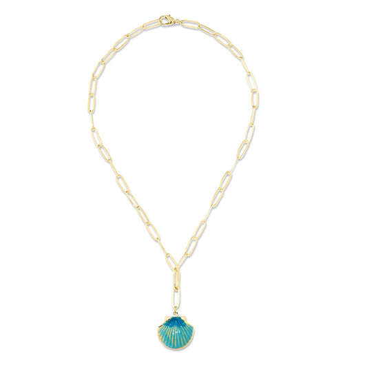 Turquoise Shell Locket Necklace