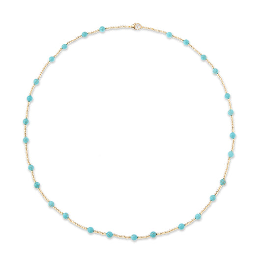 Turquoise and Gold Micro Bead Necklace