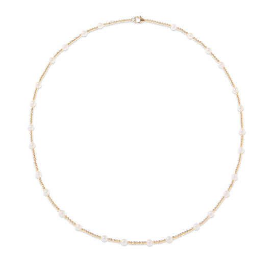 Pearl & Gold Micro Bead Necklace