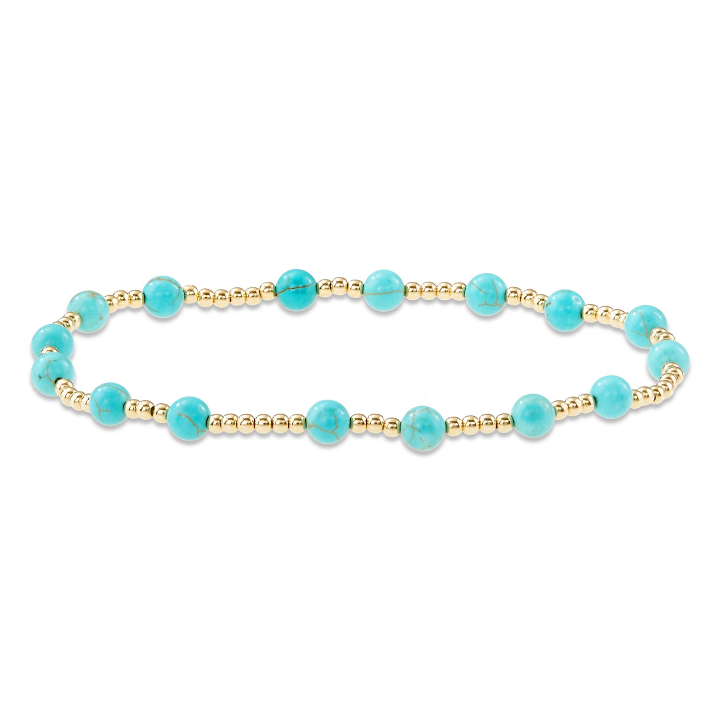 Turquoise & Gold Micro Bead Bracelet