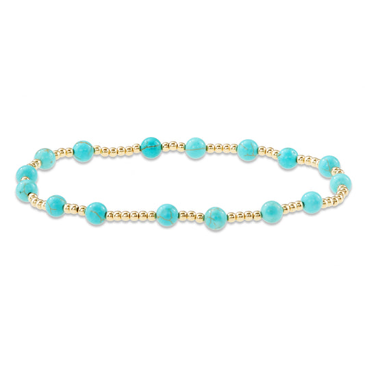 Turquoise & Gold Micro Bead Bracelet