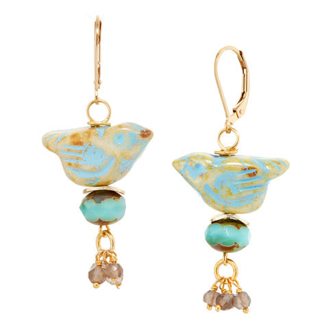 Little Turquoise Bird Earrings
