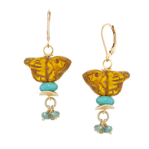 Little Brown Bird Earrings