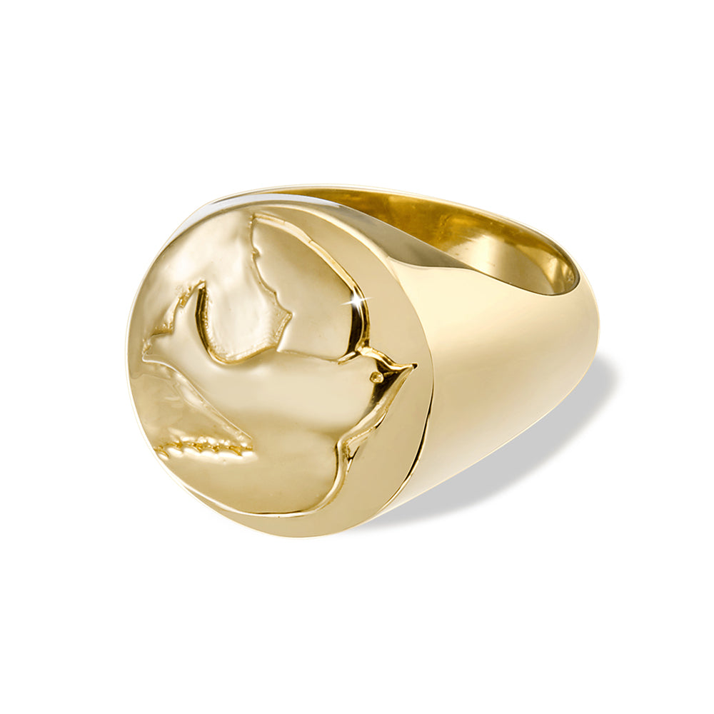 GOLD SPARROW SIGNET RING